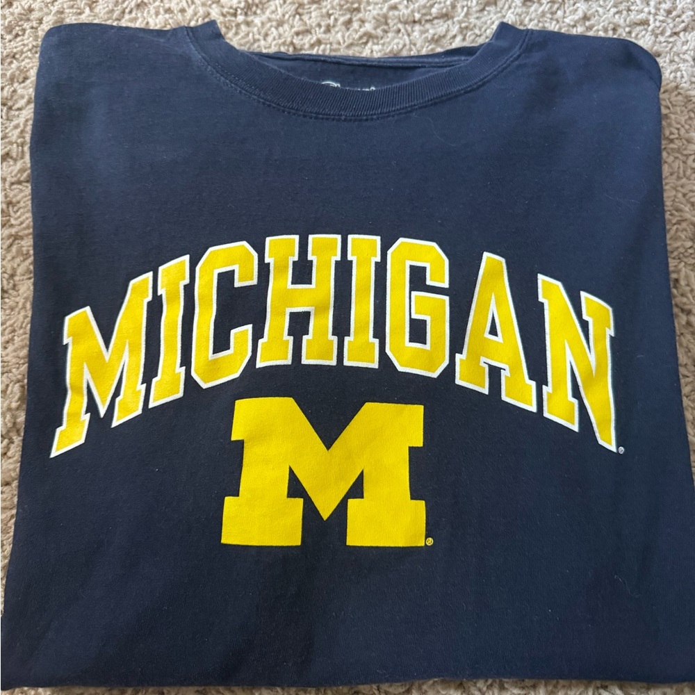 Champion Navy Blue T-Shirt with Yellow Print